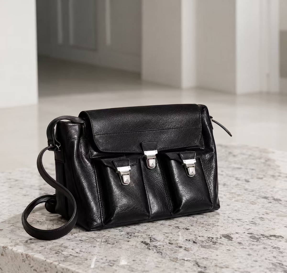 Black textured bag