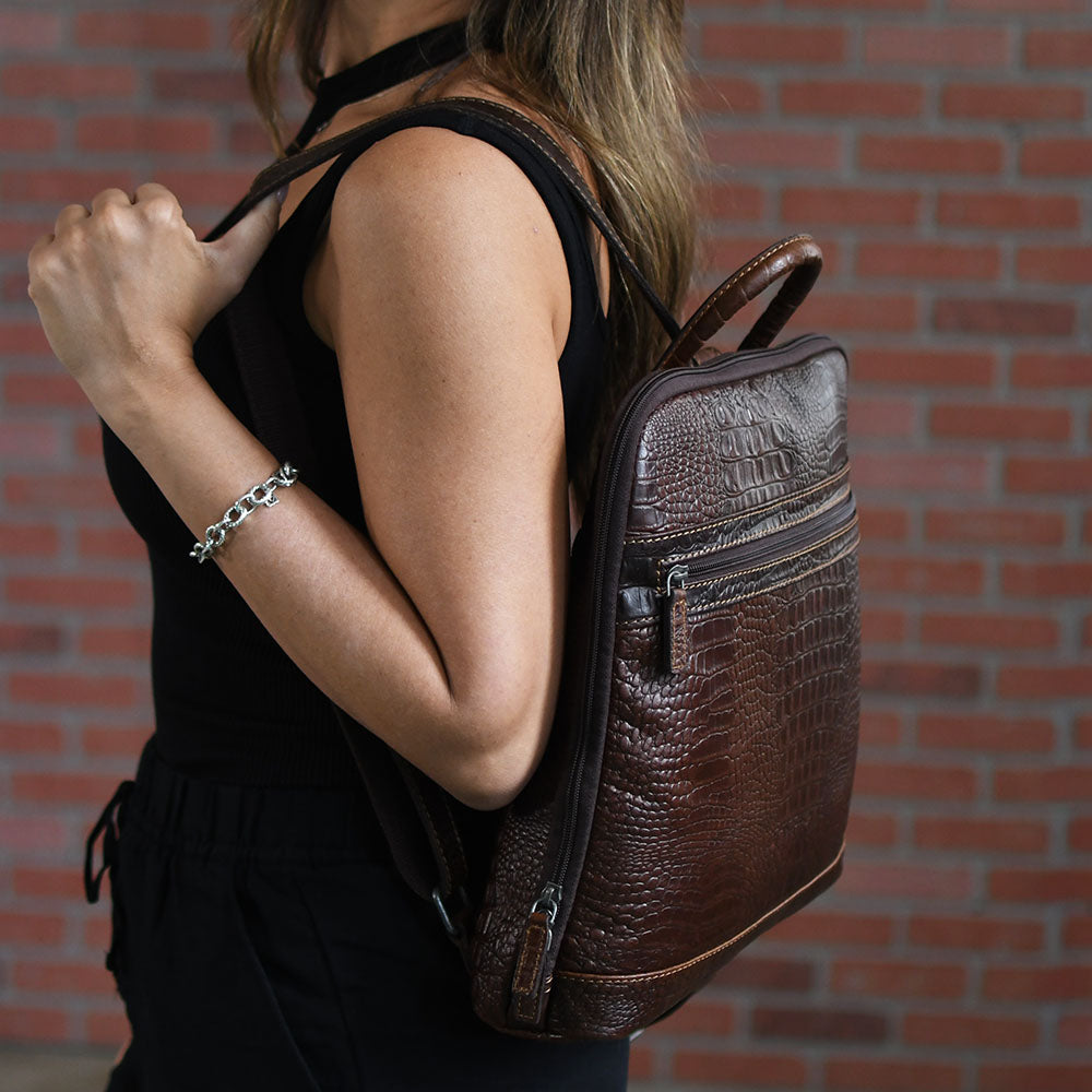 Hornback Croco Adele Slim Backpack